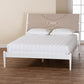 Baxton Studio Louetta Coastal White Queen Size Platform Bed with Carved Contrasting Headboard | Beds | Modishstore - 2