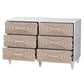 Baxton Studio Louetta Coastal White Carved Contrasting 6-Drawer Dresser | Dressers | Modishstore - 5