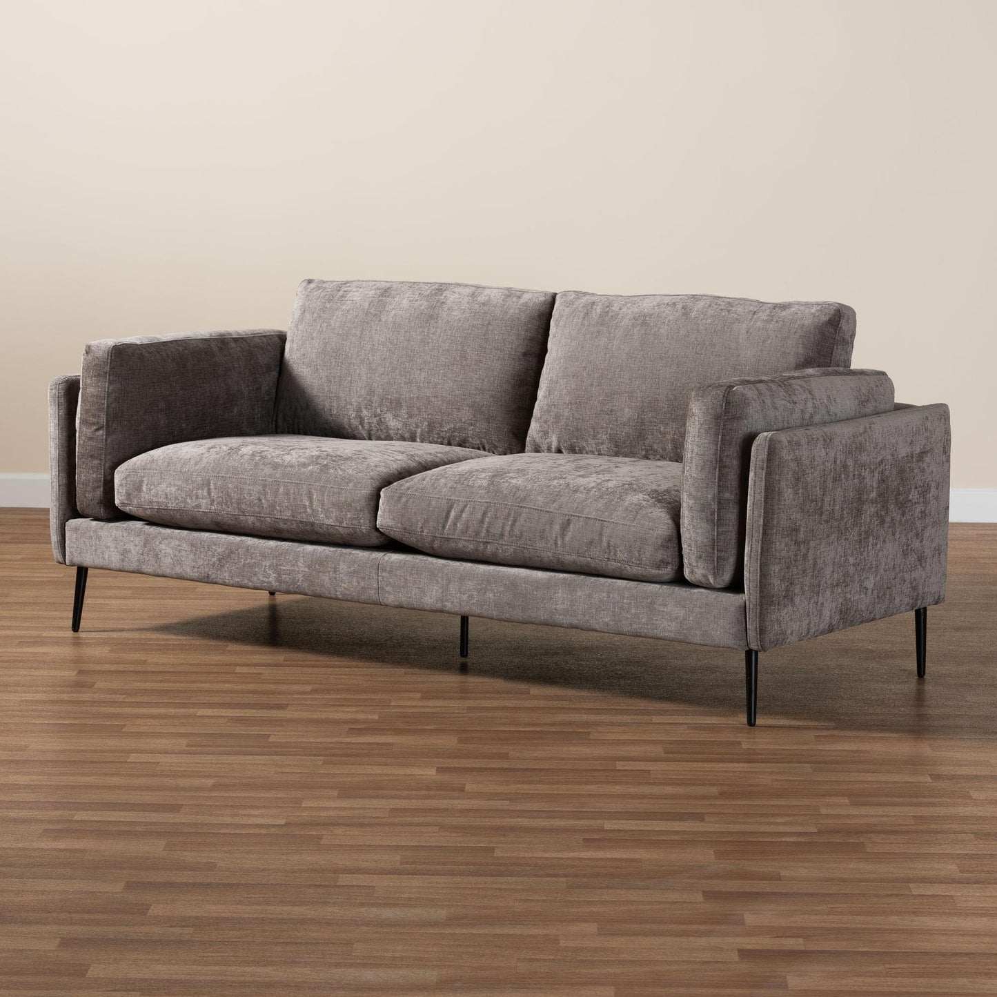 Baxton Studio Holton Modern Grey Fabric Sofa | Sofas | Modishstore - 2