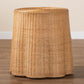 Baxton Studio bali & pari Palm Bohemian Honey Scallop Rattan End Table | End Tables | Modishstore - 6