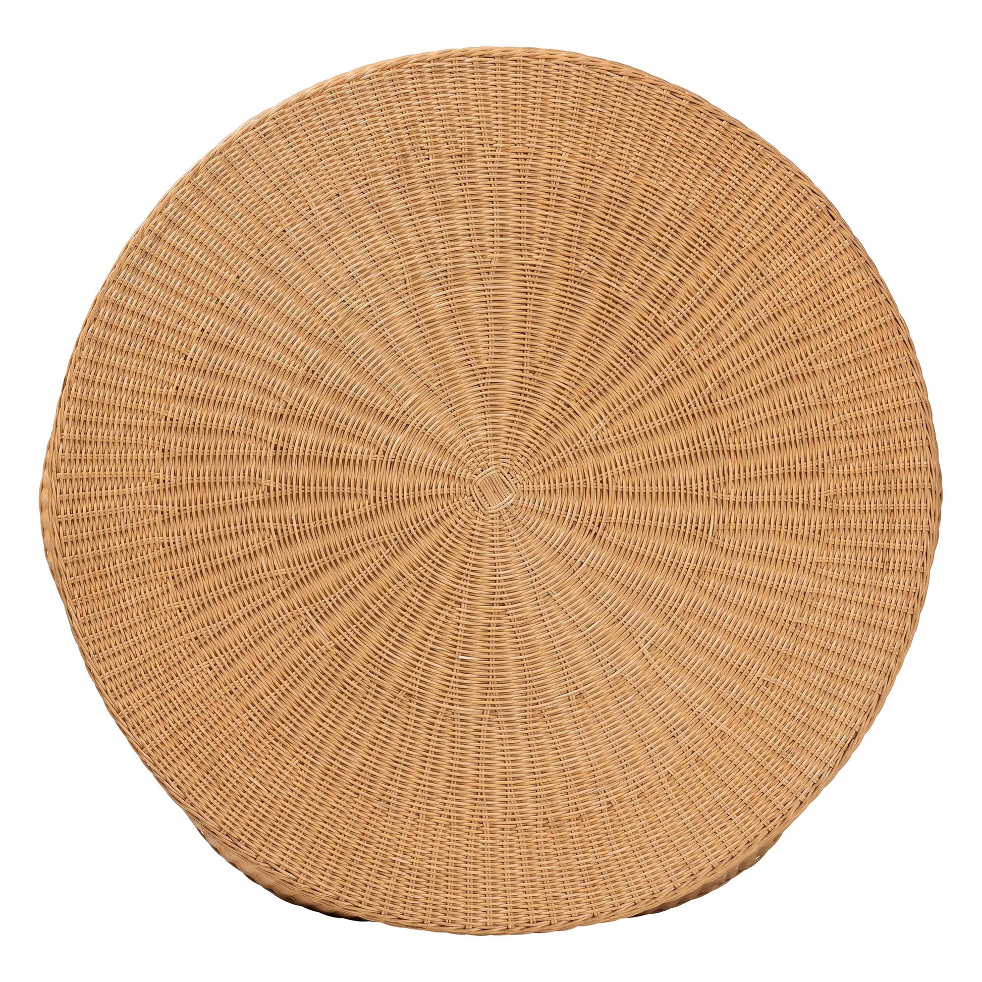 Baxton Studio bali & pari Palm Bohemian Honey Scallop Rattan Coffee Table | Coffee Tables | Modishstore - 3