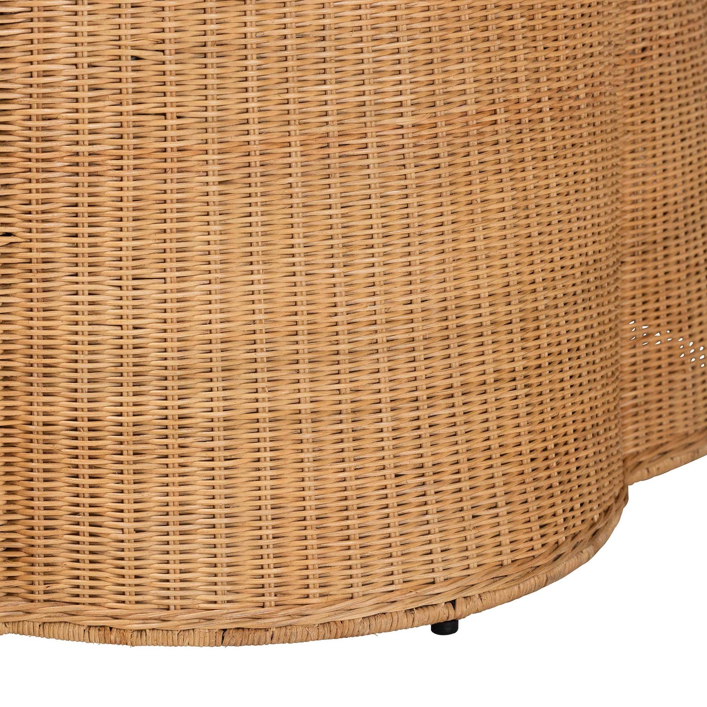 Baxton Studio bali & pari Palm Bohemian Honey Scallop Rattan Coffee Table | Coffee Tables | Modishstore - 4