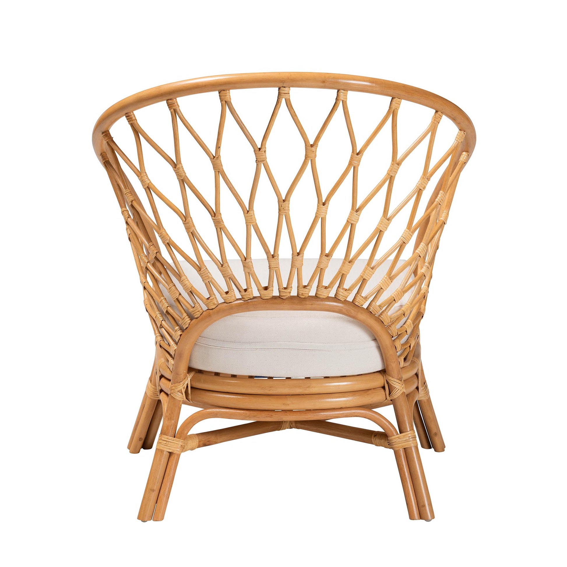 Baxton Studio bali & pari Emmeline Bohemian Honey Rattan Accent Chair | Accent Chairs | Modishstore - 5