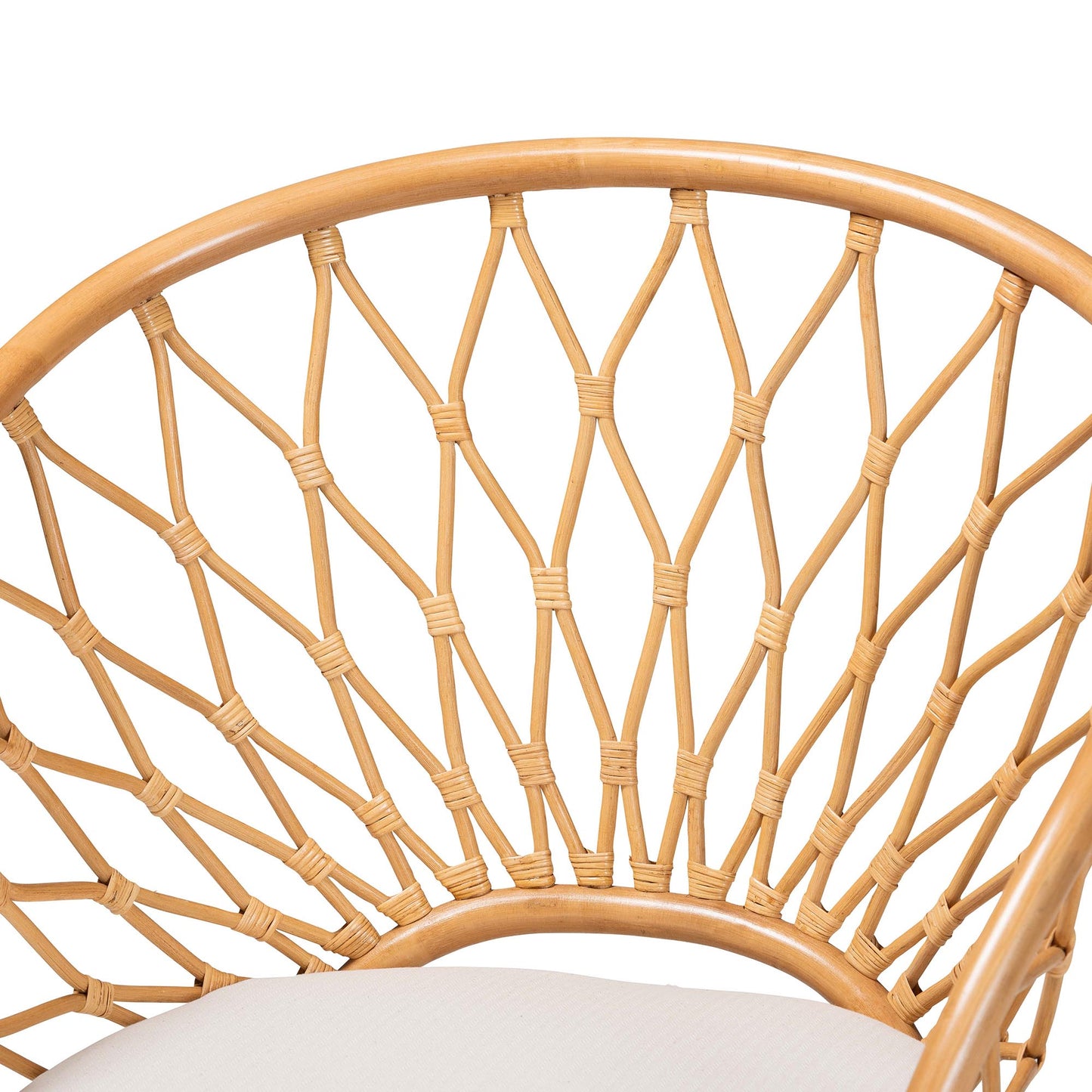 Baxton Studio bali & pari Emmeline Bohemian Honey Rattan Accent Chair | Accent Chairs | Modishstore - 6