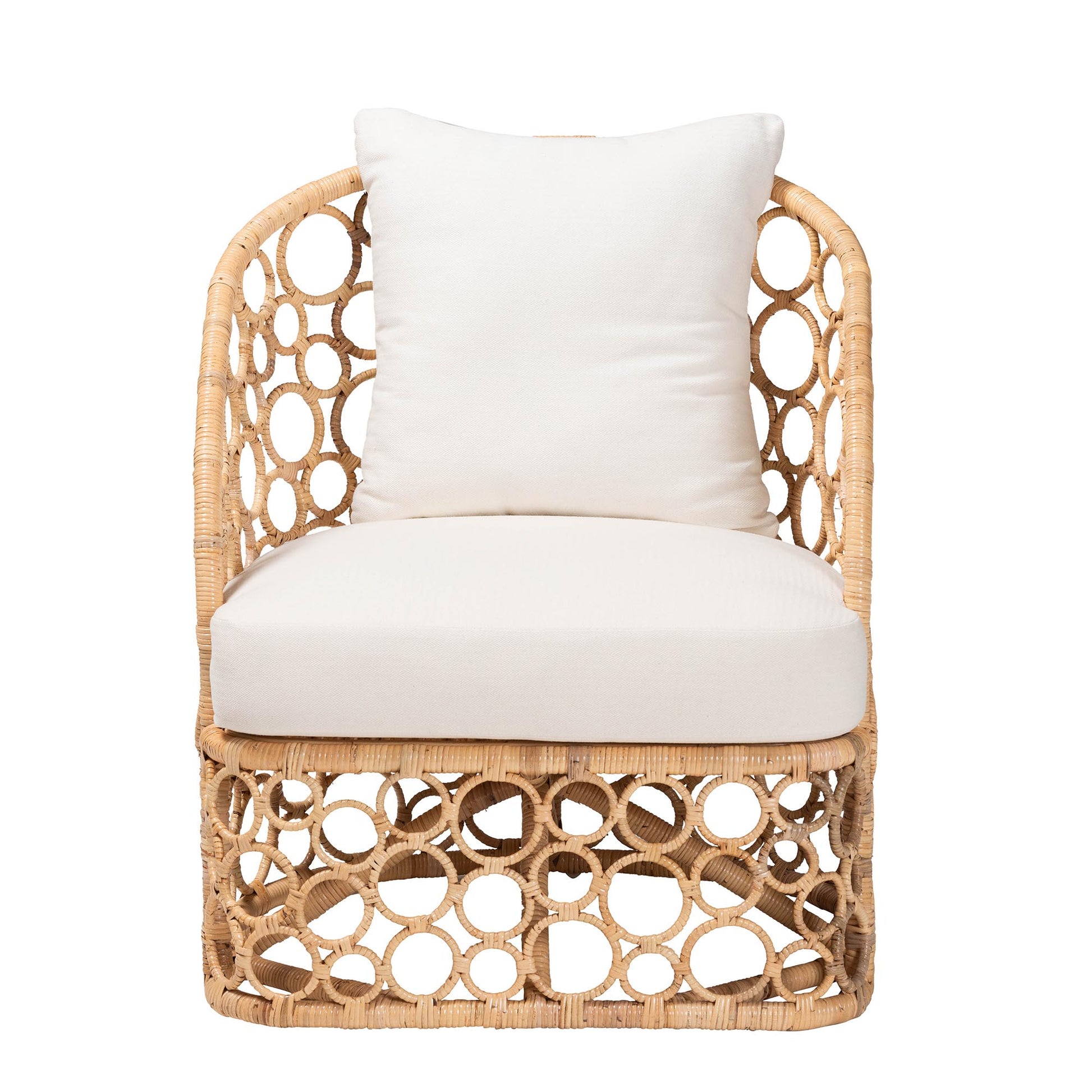 Baxton Studio bali & pari Prisca Bohemian Light Honey Rattan Accent Chair | Accent Chairs | Modishstore - 5