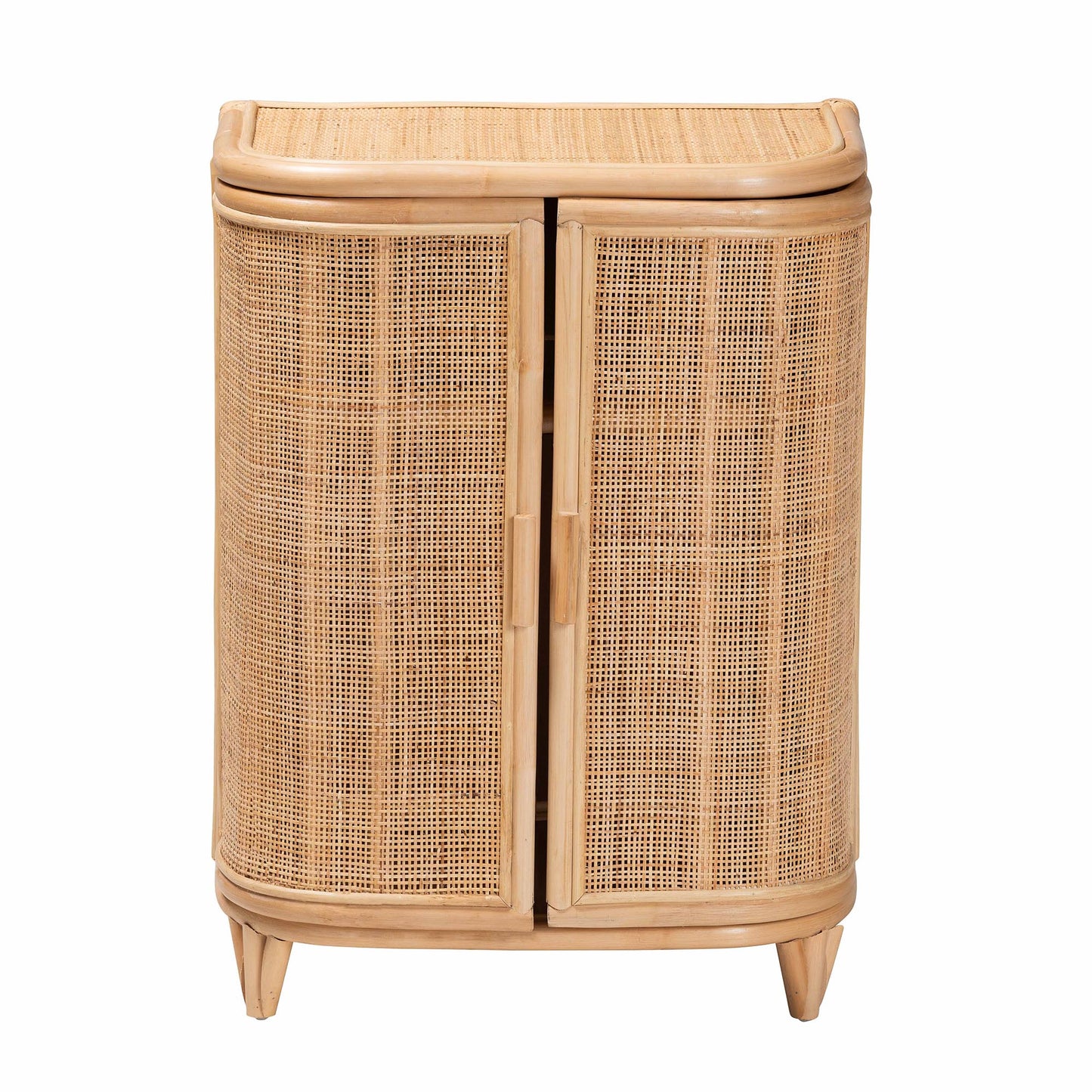 Baxton Studio bali & pari Yanka Bohemian Natural Rattan Storage Cabinet | Cabinets | Modishstore - 4