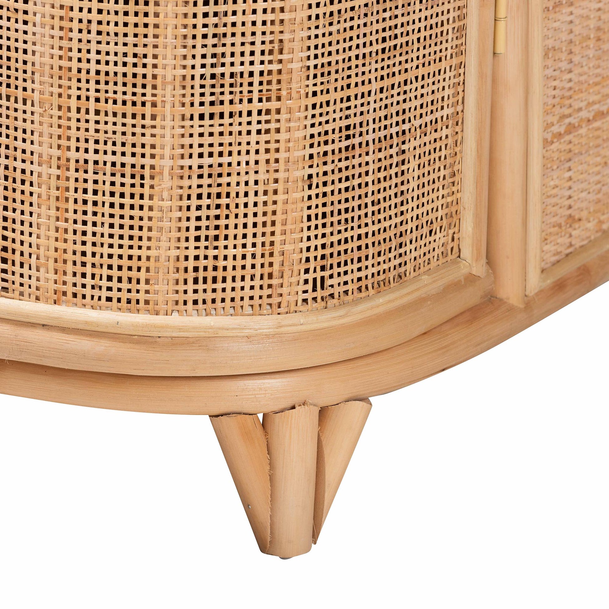 Baxton Studio bali & pari Yanka Bohemian Natural Rattan Storage Cabinet | Cabinets | Modishstore - 7