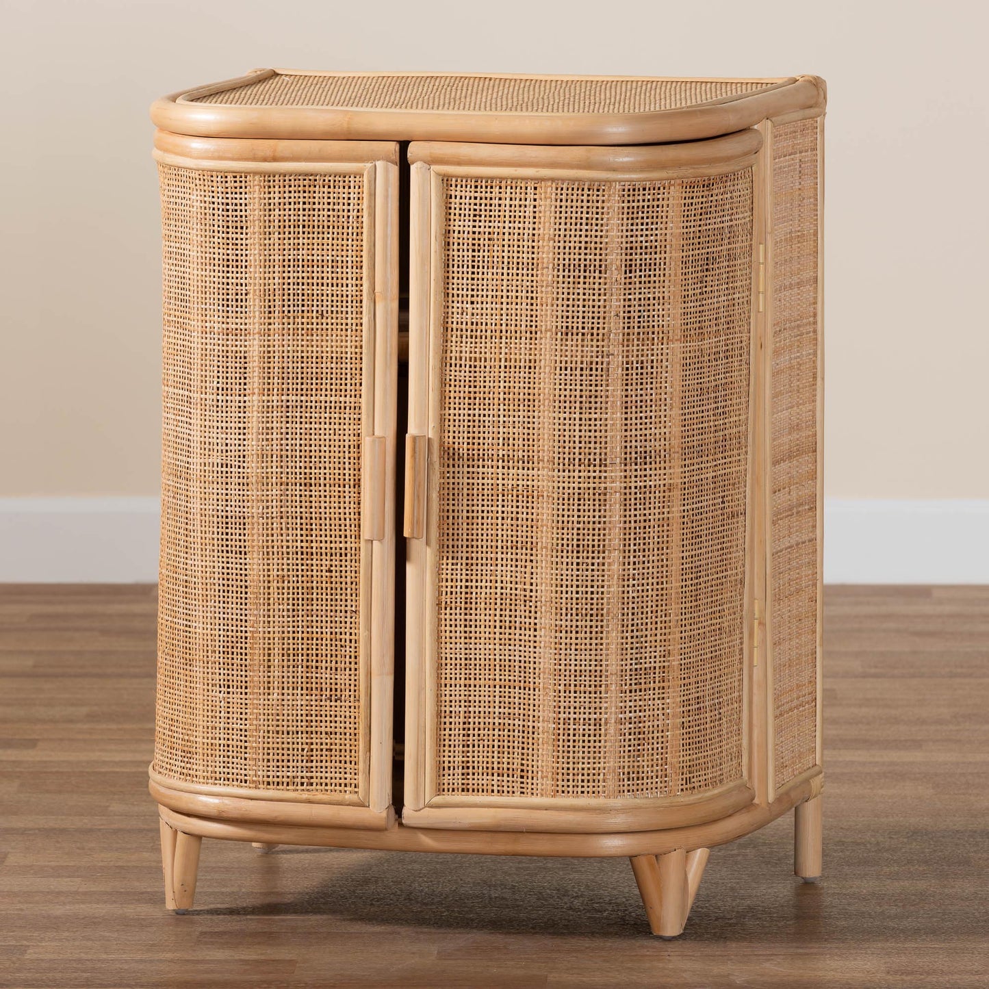 Baxton Studio bali & pari Yanka Bohemian Natural Rattan Storage Cabinet | Cabinets | Modishstore - 9