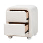 Baxton Studio Bonilla Modern White Teddy-Bear Fabric and Rubberwood 2-Drawer Nightstand | Nightstands | Modishstore - 5