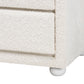 Baxton Studio Bonilla Modern White Teddy-Bear Fabric and Rubberwood 2-Drawer Nightstand | Nightstands | Modishstore - 8