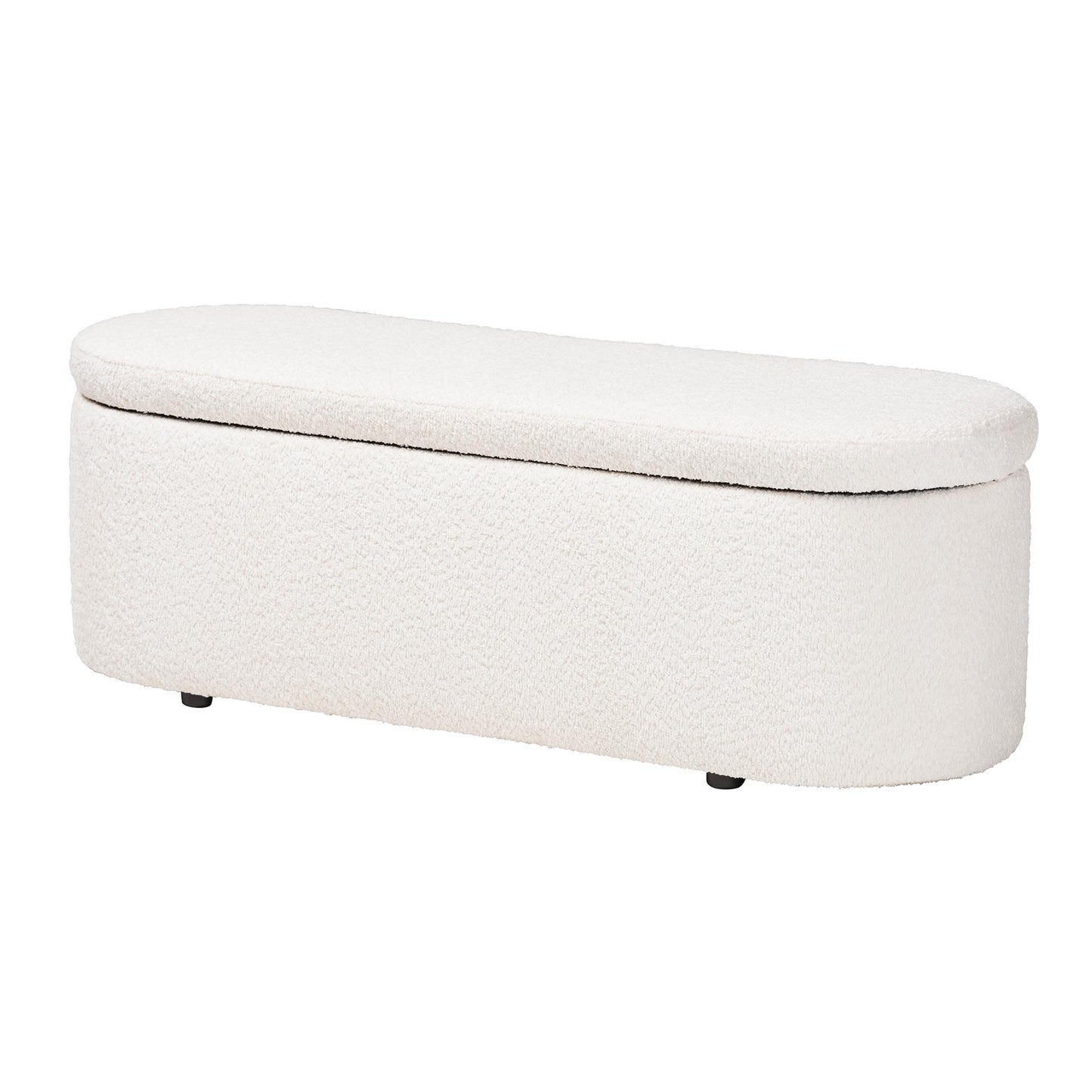 Baxton Studio Lavina Modern White Teddy-Bear Fabric Storage Bench | Benches | Modishstore - 5