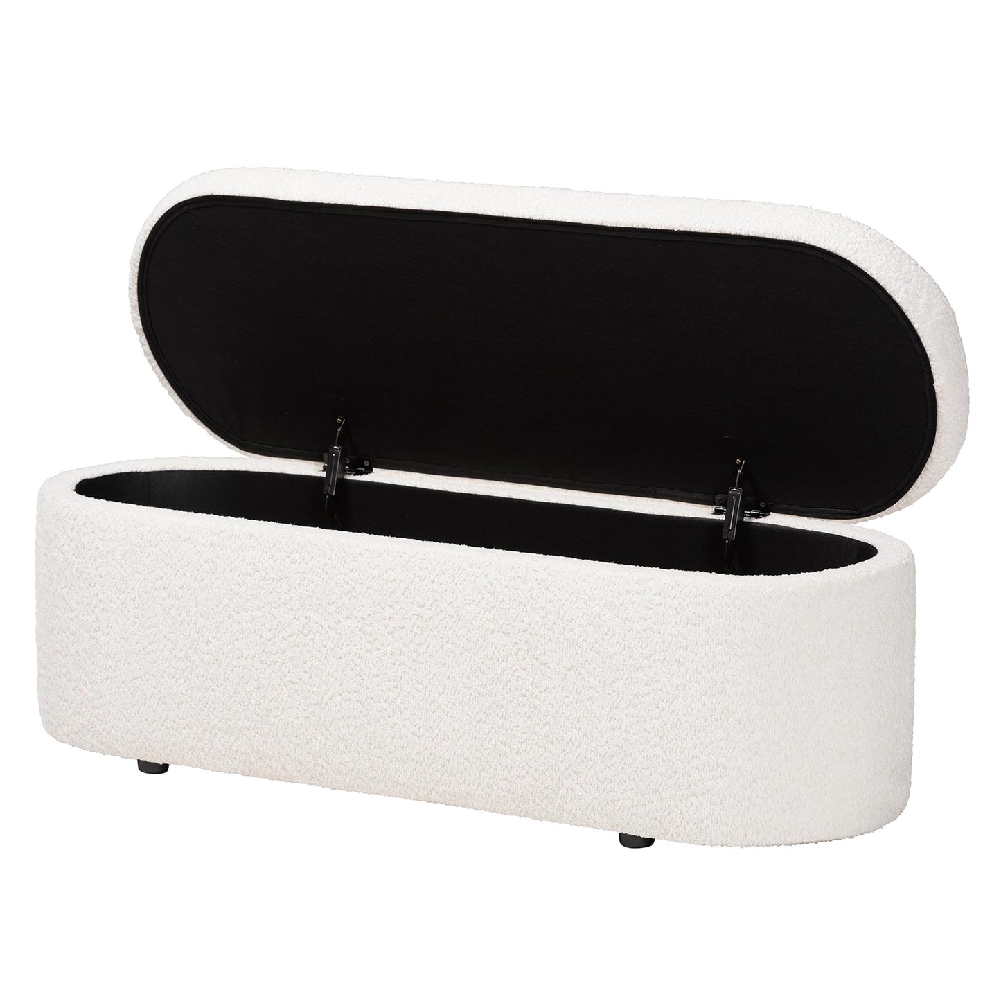 Baxton Studio Lavina Modern White Teddy-Bear Fabric Storage Bench | Benches | Modishstore - 6