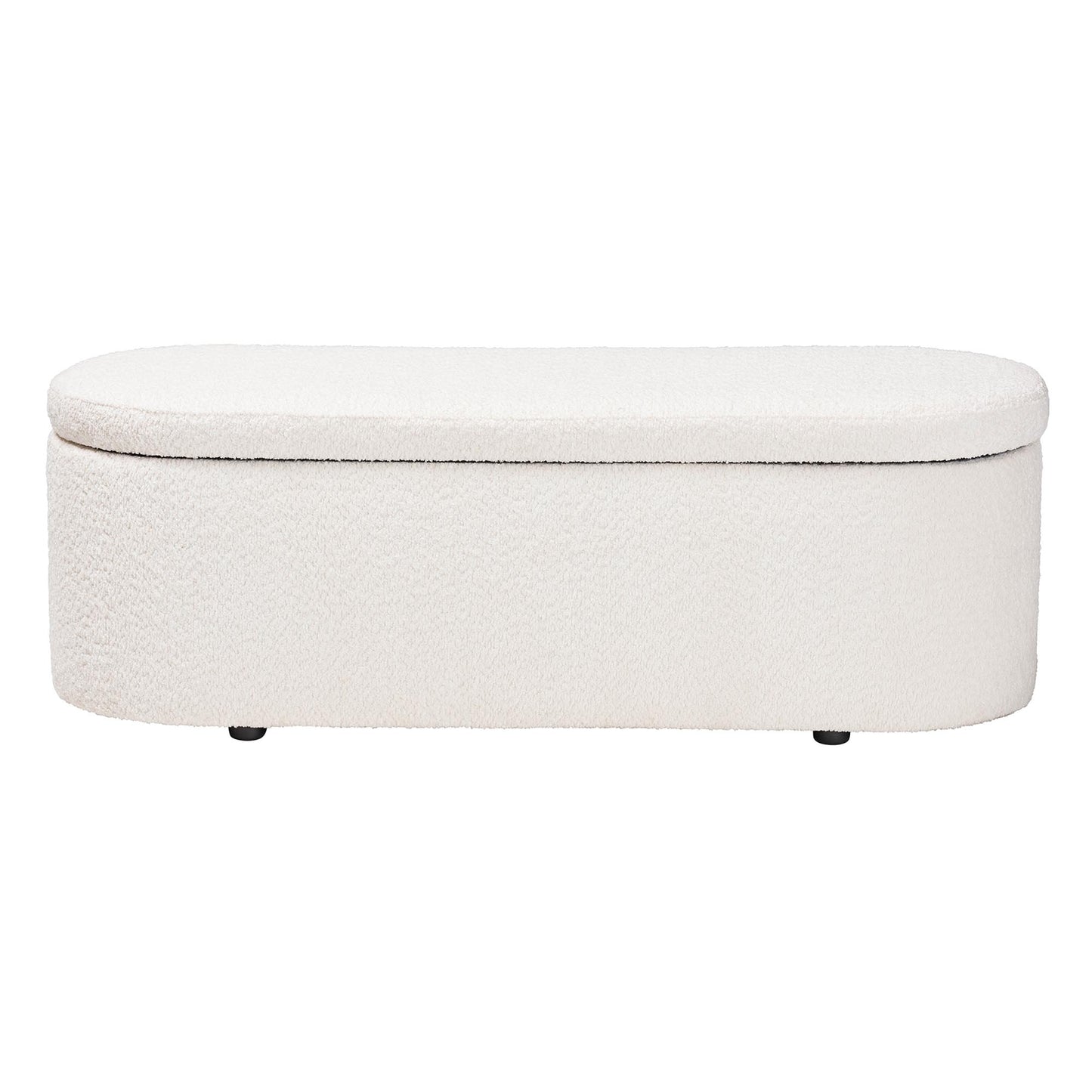 Baxton Studio Lavina Modern White Teddy-Bear Fabric Storage Bench | Benches | Modishstore - 7