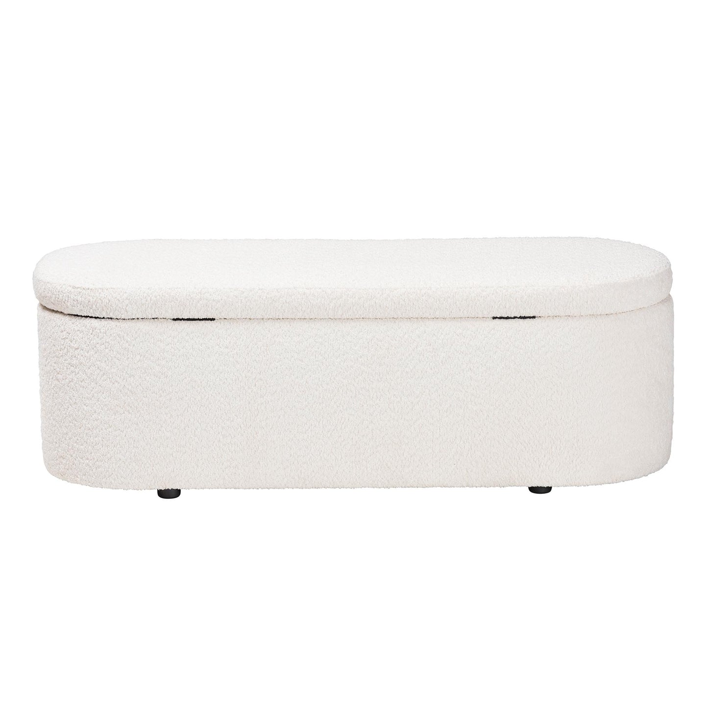 Baxton Studio Lavina Modern White Teddy-Bear Fabric Storage Bench | Benches | Modishstore - 9