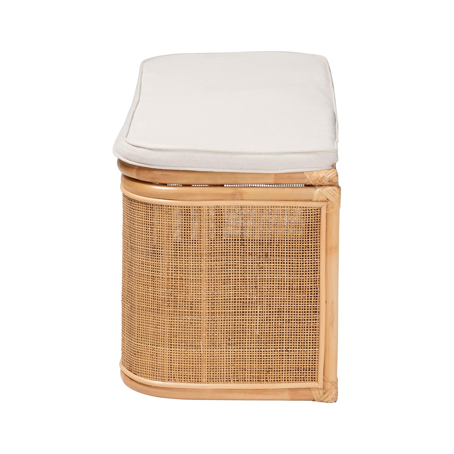 Baxton Studio bali & pari Ishana Bohemian Natural Rattan Storage Bench | Benches | Modishstore - 5