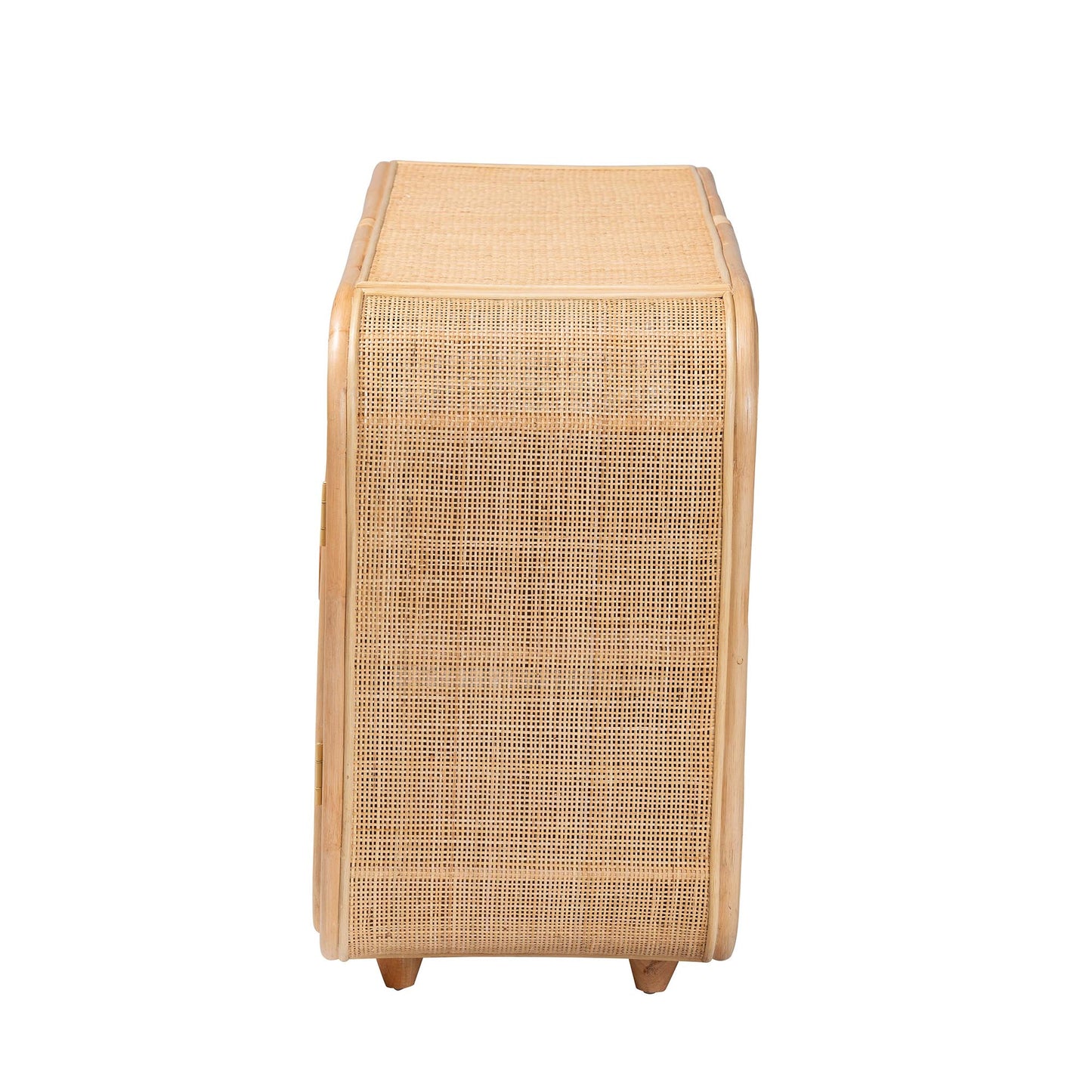 Baxton Studio bali & pari Evania Bohemian Natural Rattan 3-Door Storage Cabinet | Cabinets | Modishstore - 5