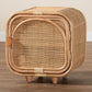 Baxton Studio bali & pari Keita Bohemian Natural Rattan and Mahogany Wood Nightstand | Nightstands | Modishstore - 2