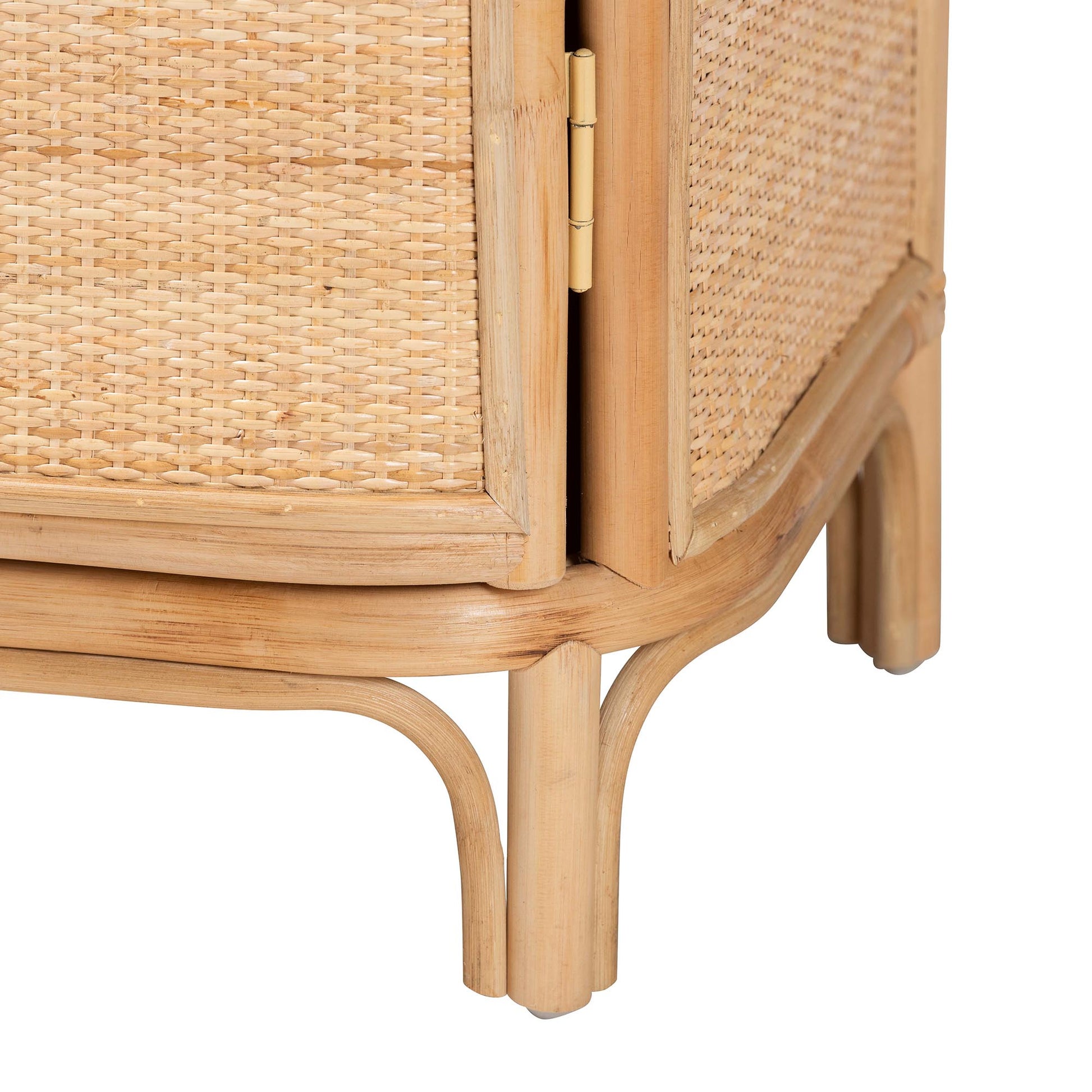 Baxton Studio bali & pari Kiara Bohemian Natural Rattan Nightstand | Nightstands | Modishstore - 9