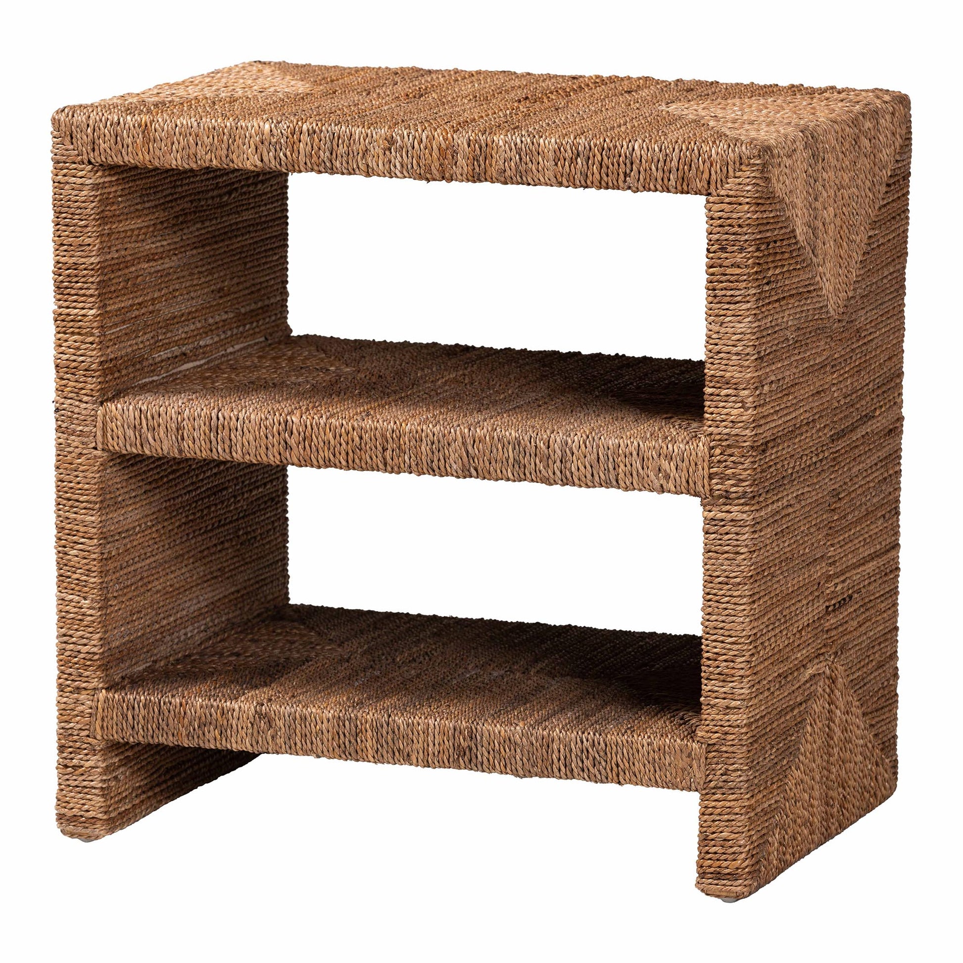 Baxton Studio bali & pari Liza Bohemian Natural Seagrass End Table | End Tables | Modishstore - 4