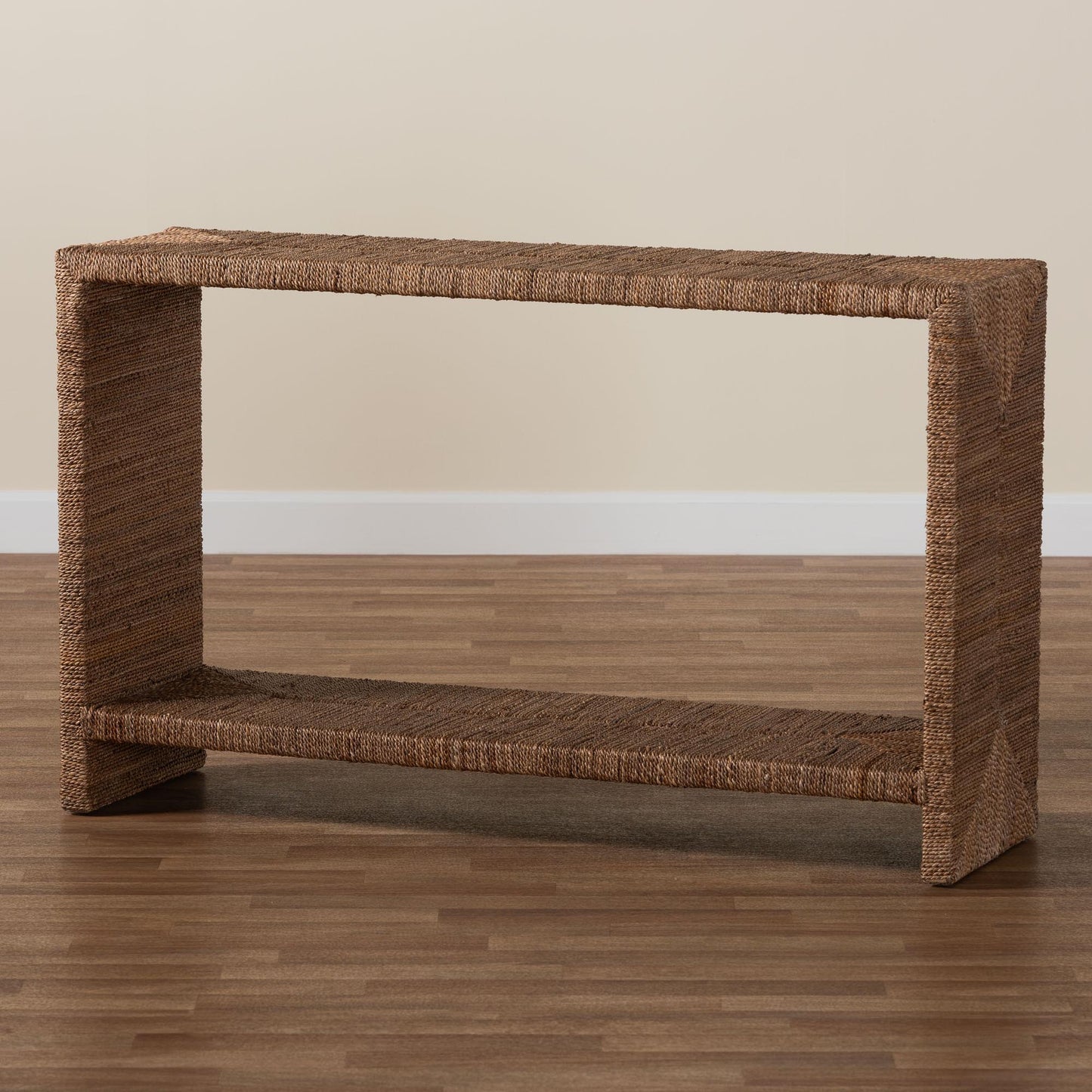 Baxton Studio bali & pari Liza Bohemian Natural Seagrass Console Table | Console Tables | Modishstore - 8