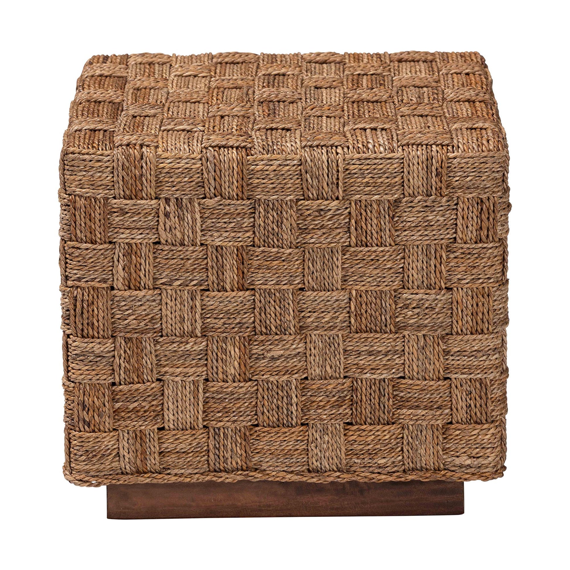 Baxton Studio bali & pari Karina Bohemian Natural Seagrass End Table | End Tables | Modishstore - 5