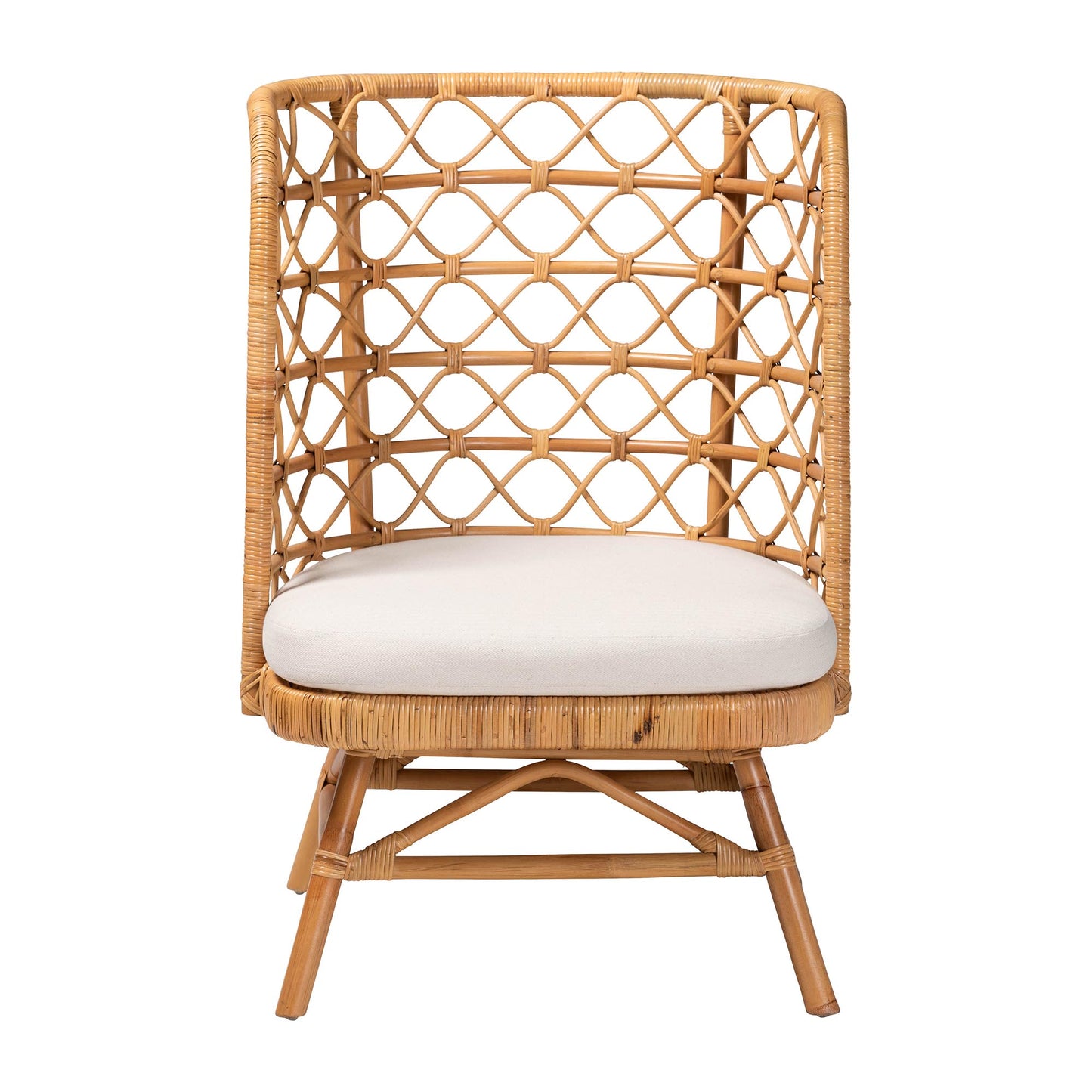 Baxton Studio bali & pari Tania Bohemian Light Honey Rattan Accent Chair | Accent Chairs | Modishstore - 5