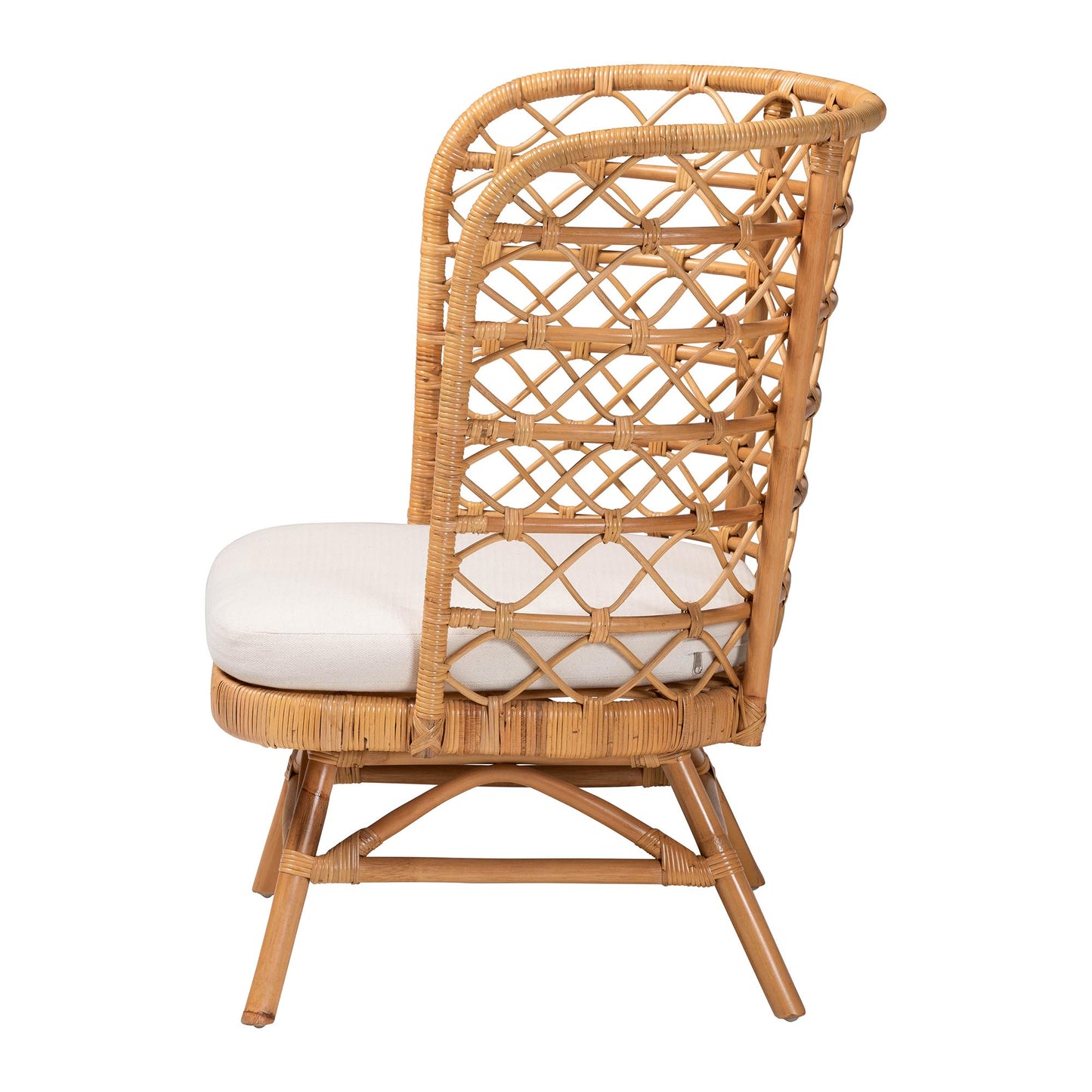 Baxton Studio bali & pari Tania Bohemian Light Honey Rattan Accent Chair | Accent Chairs | Modishstore - 6