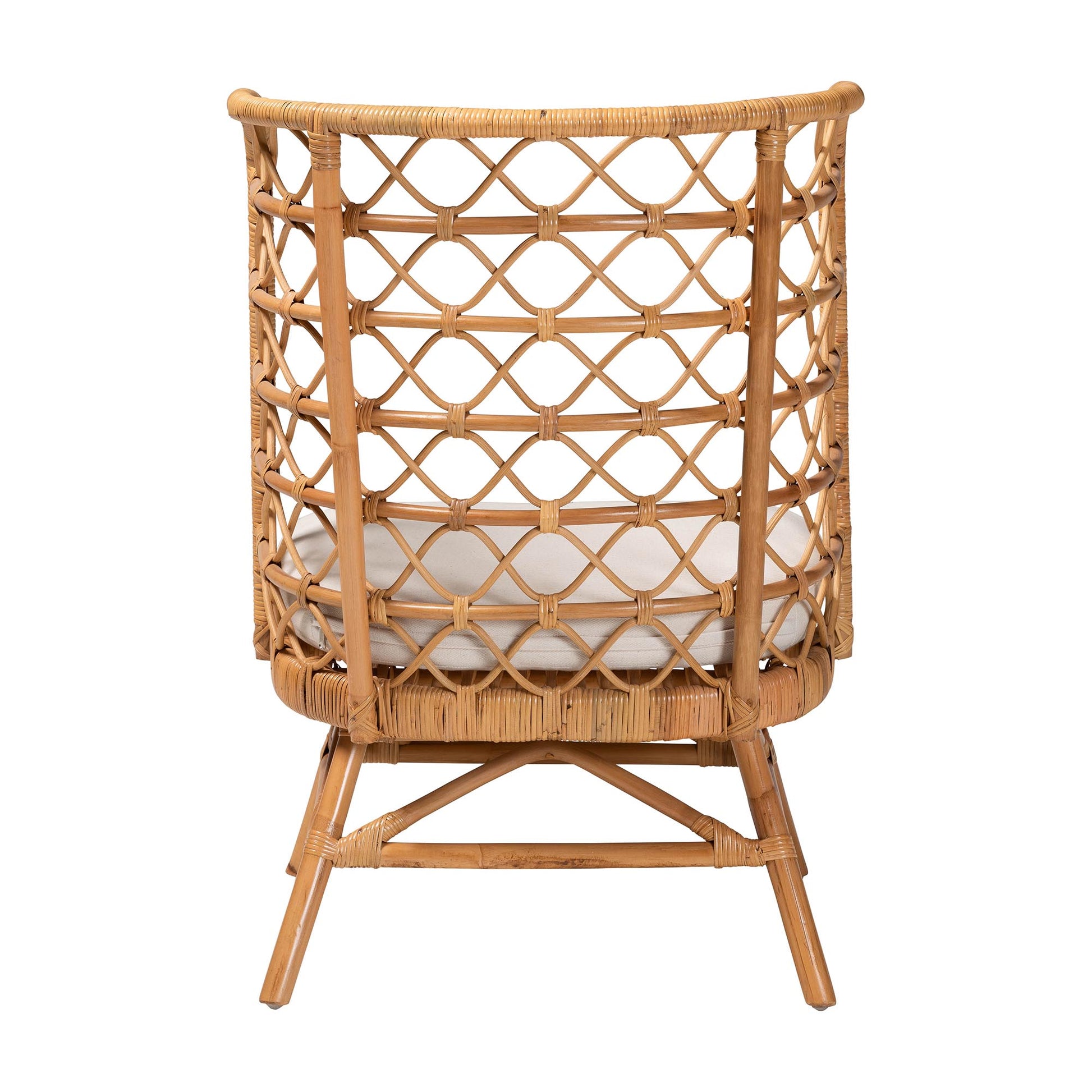 Baxton Studio bali & pari Tania Bohemian Light Honey Rattan Accent Chair | Accent Chairs | Modishstore - 7