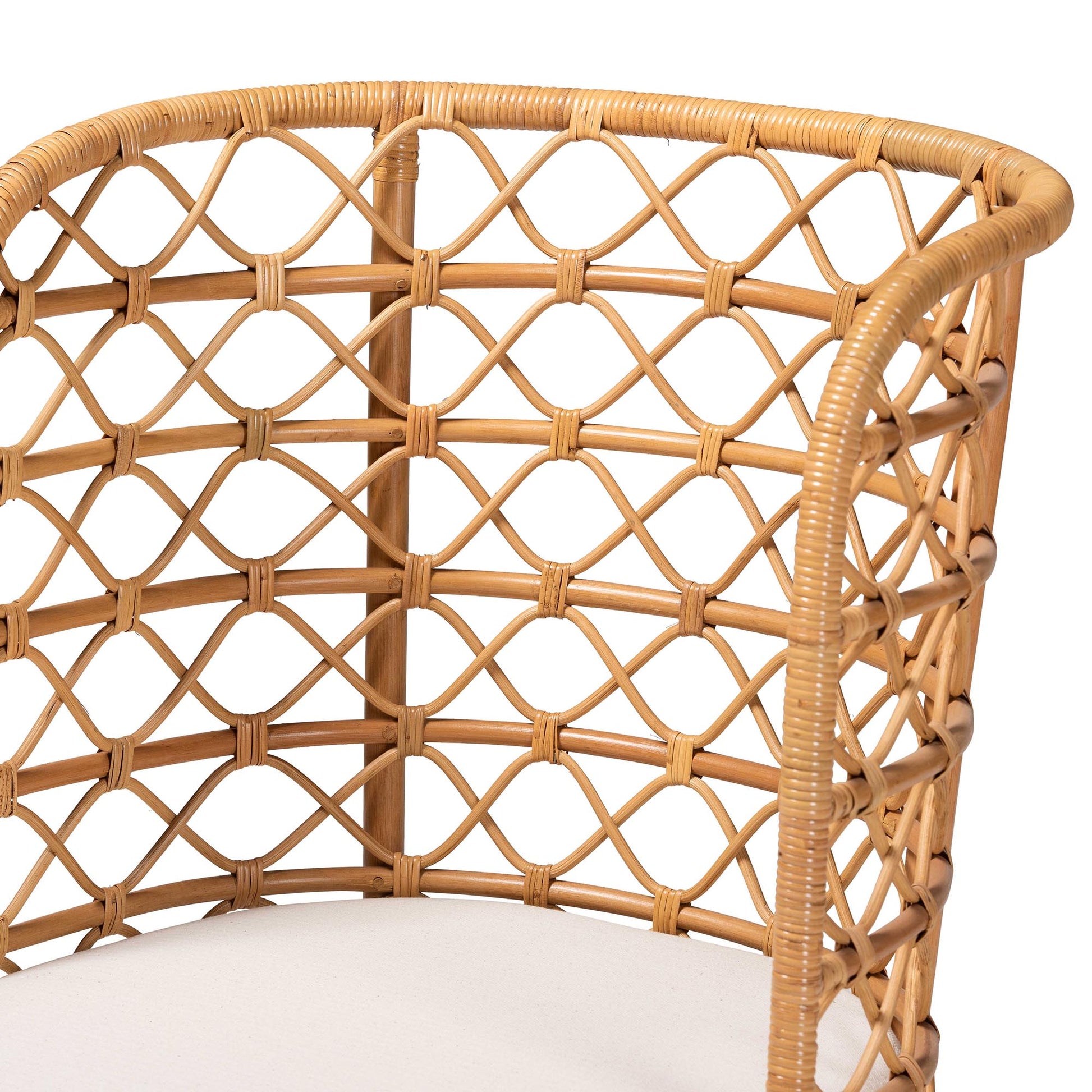 Baxton Studio bali & pari Tania Bohemian Light Honey Rattan Accent Chair | Accent Chairs | Modishstore - 8