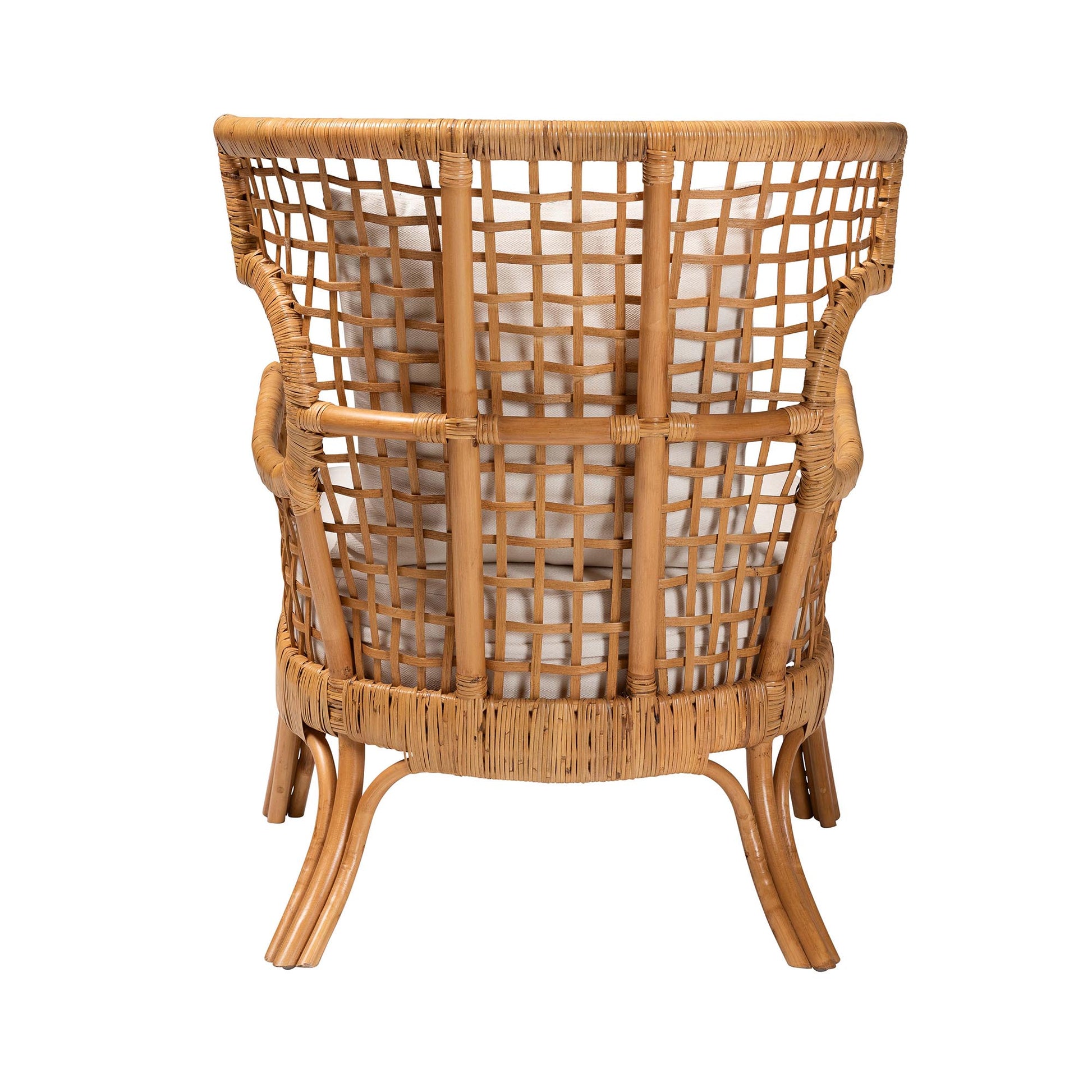 Baxton Studio bali & pari Regina Bohemian Light Honey Rattan Arm Chair | Armchairs | Modishstore - 7