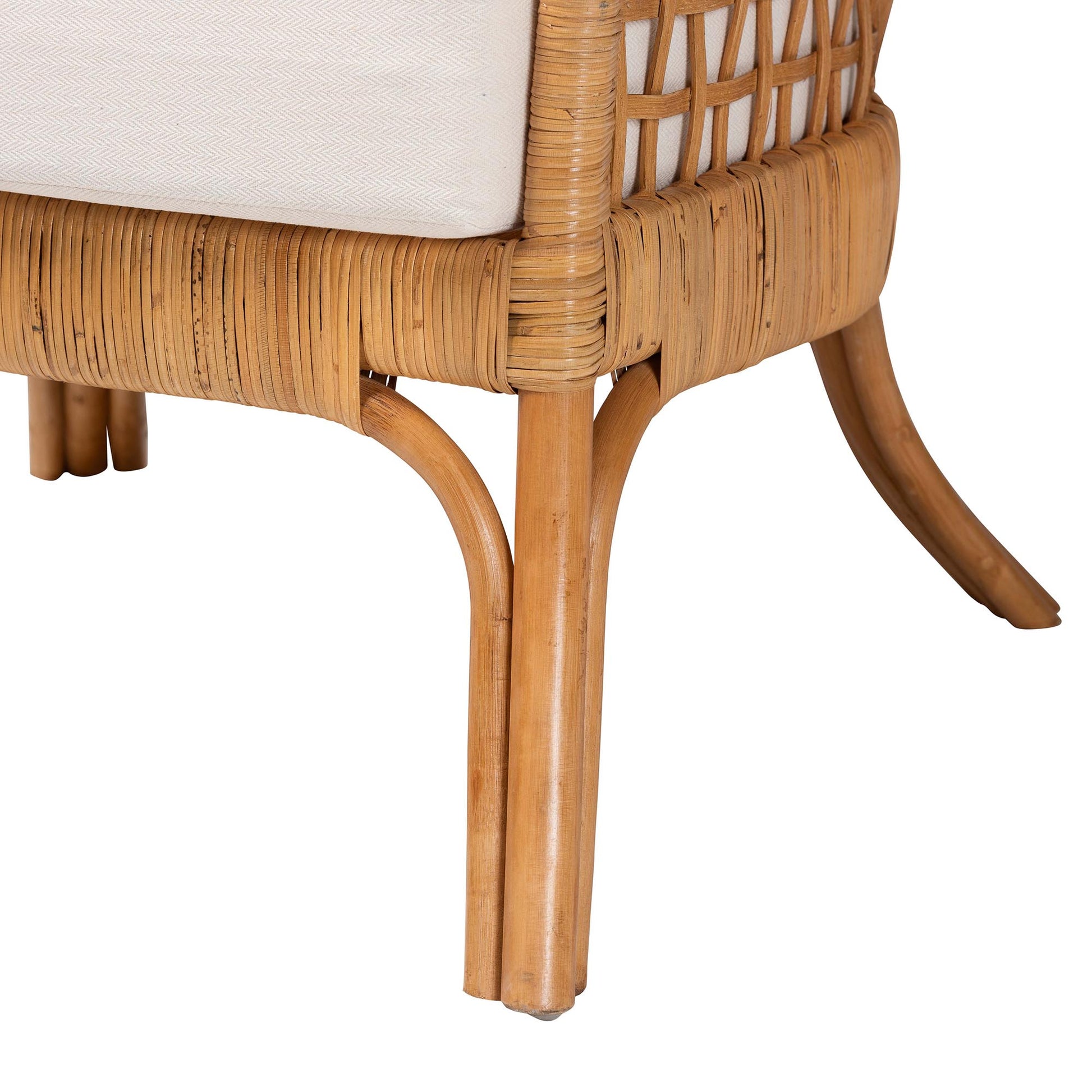 Baxton Studio bali & pari Regina Bohemian Light Honey Rattan Arm Chair | Armchairs | Modishstore - 9