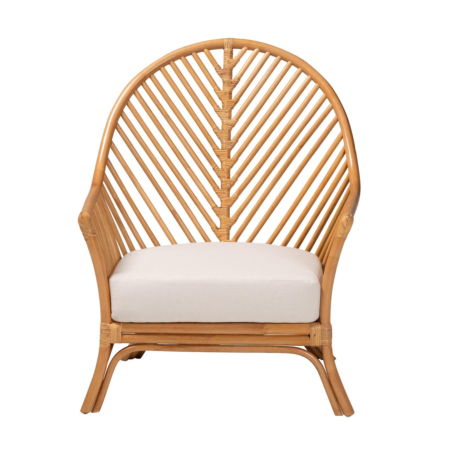 Baxton Studio bali & pari Lisabon Bohemian Light Honey Rattan Arm Chair | Armchairs | Modishstore - 5