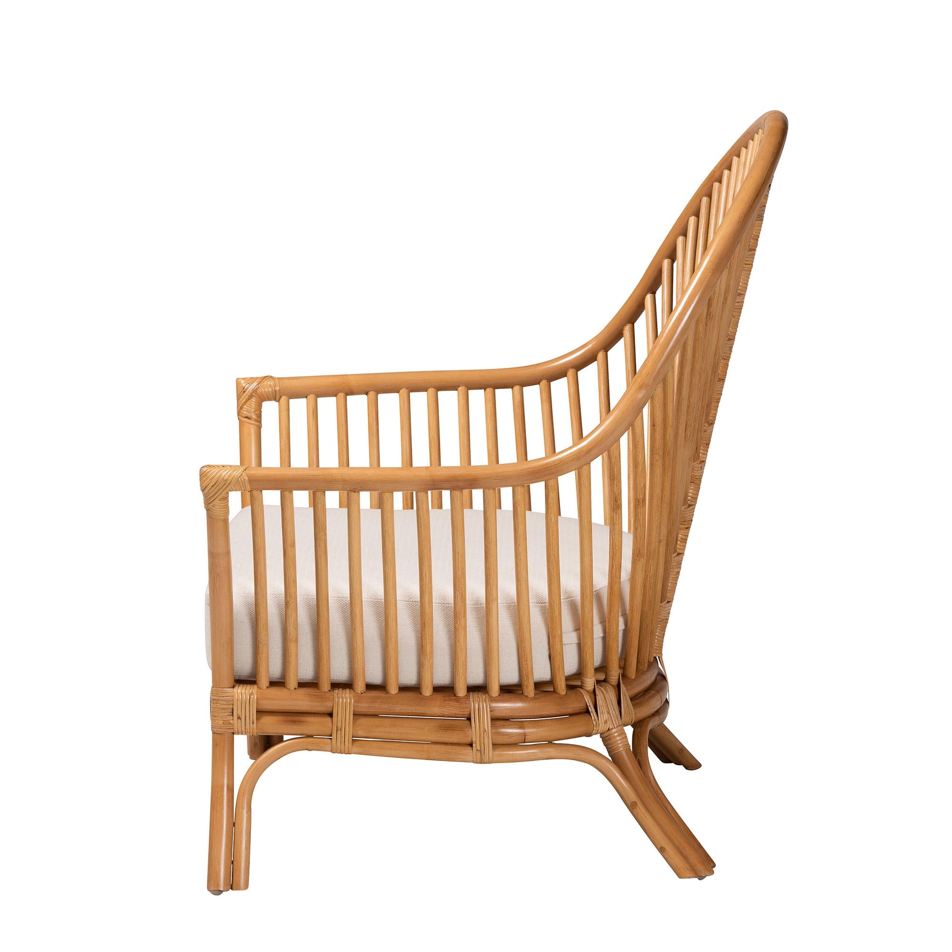 Baxton Studio bali & pari Lisabon Bohemian Light Honey Rattan Arm Chair | Armchairs | Modishstore - 6