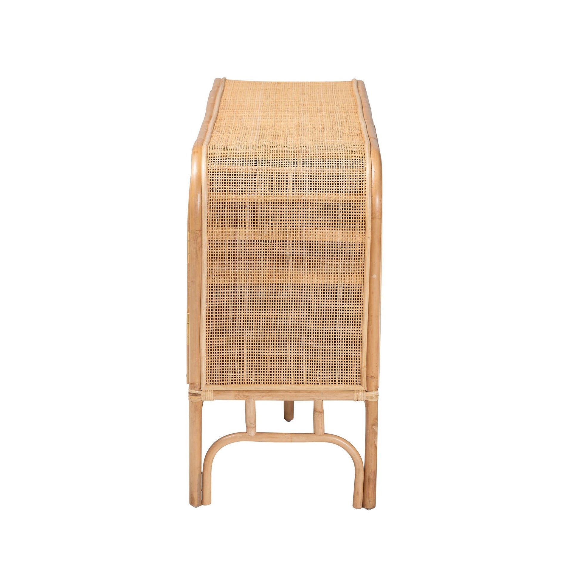 Baxton Studio bali & pari Carabella Bohemian Natural Rattan 2-Door Storage Cabinet | Cabinets | Modishstore - 5