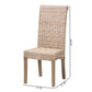 Baxton Studio bali & pari Santiago Bohemian Grey Natural Kubu Rattan and Mango Wood Dining Chair | Dining Chairs | Modishstore - 10