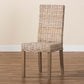 Baxton Studio bali & pari Nevina Bohemian Grey Kubu Rattan and Mango Wood Dining Chair | Dining Chairs | Modishstore - 2