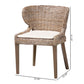 Baxton Studio bali & pari Niesha Bohemian Grey Natural Kubu Rattan and Mahogany Wood Dining Chair | Dining Chairs | Modishstore - 10