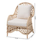 Baxton Studio bali & pari Florence Bohemian Ivory Braided Rattan Arm Chair | Armchairs | Modishstore - 3