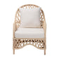 Baxton Studio bali & pari Florence Bohemian Ivory Braided Rattan Arm Chair | Armchairs | Modishstore - 5