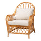 Baxton Studio bali & pari Reina Bohemian Light Honey Rattan Arm Chair | Armchairs | Modishstore - 4