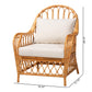 Baxton Studio bali & pari Reina Bohemian Light Honey Rattan Arm Chair | Armchairs | Modishstore - 3