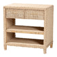 Baxton Studio bali & pari Lanica Japandi Sun Bleached Rattan 2-Drawer Console Table | Console Tables | Modishstore - 5