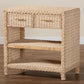 Baxton Studio bali & pari Lanica Japandi Sun Bleached Rattan 2-Drawer Console Table | Console Tables | Modishstore - 3