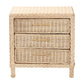 Baxton Studio bali & pari Lanica Japandi Sun Bleached Rattan 3-Drawer Nightstand | Nightstands | Modishstore - 7