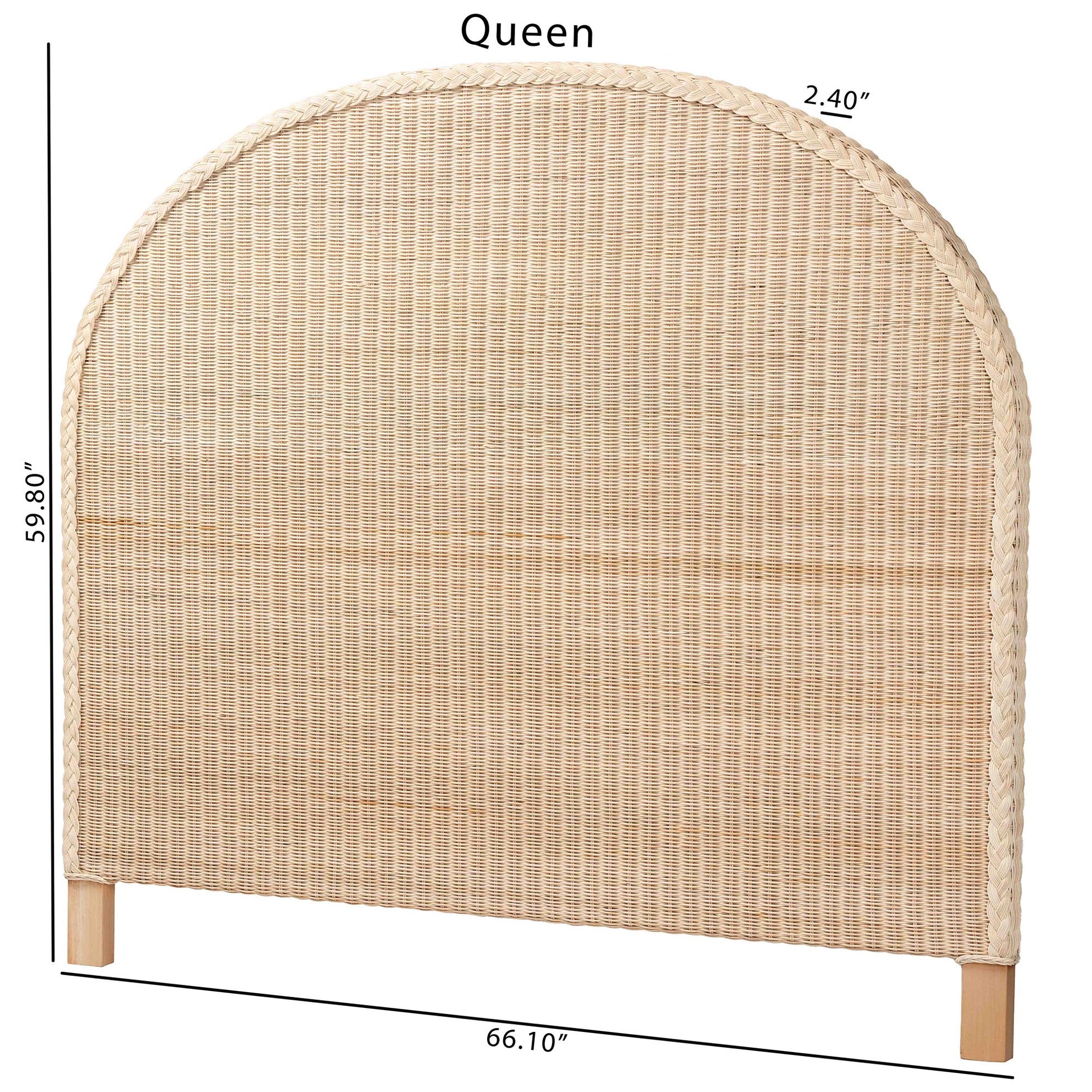 Baxton Studio bali & pari Lanica Japandi Sun Bleached Rattan King Size Standalone Headboard | Headboards | Modishstore - 8