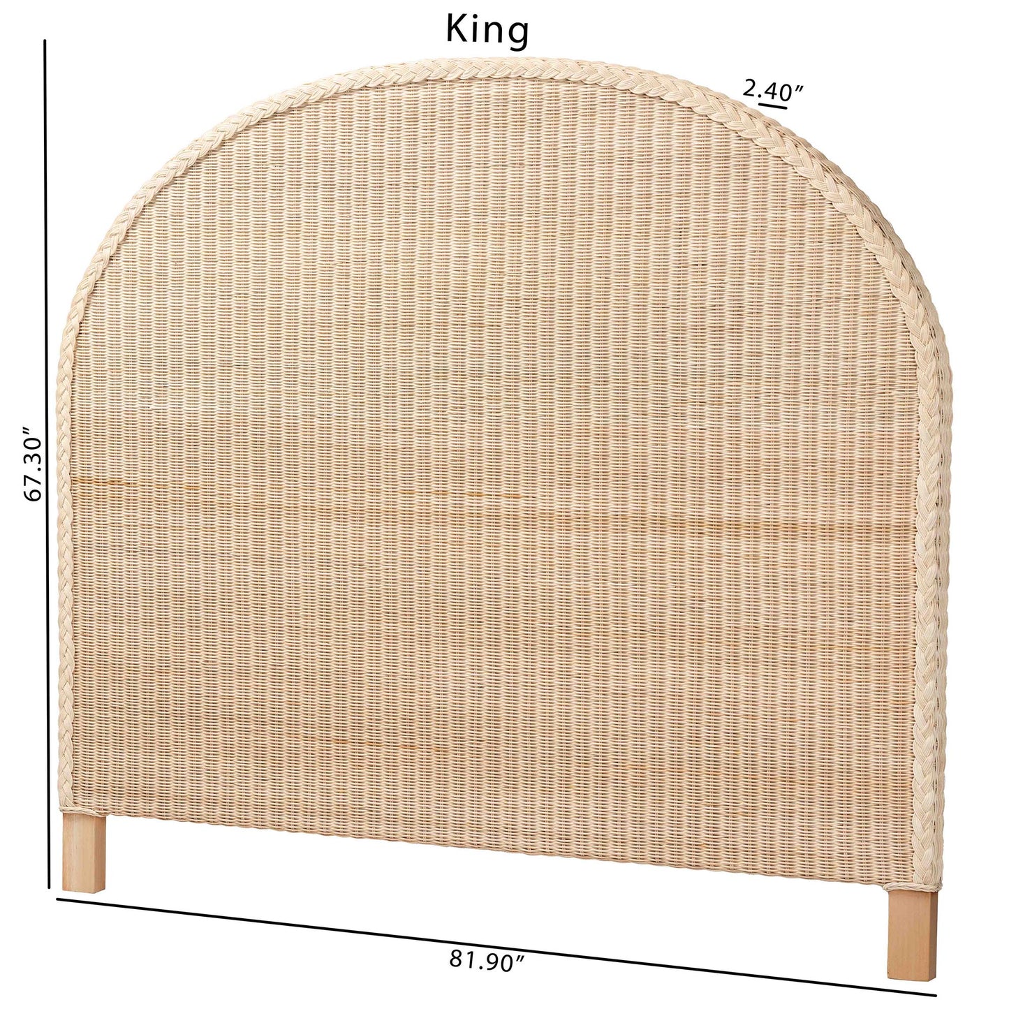 Baxton Studio bali & pari Lanica Japandi Sun Bleached Rattan King Size Standalone Headboard | Headboards | Modishstore - 2