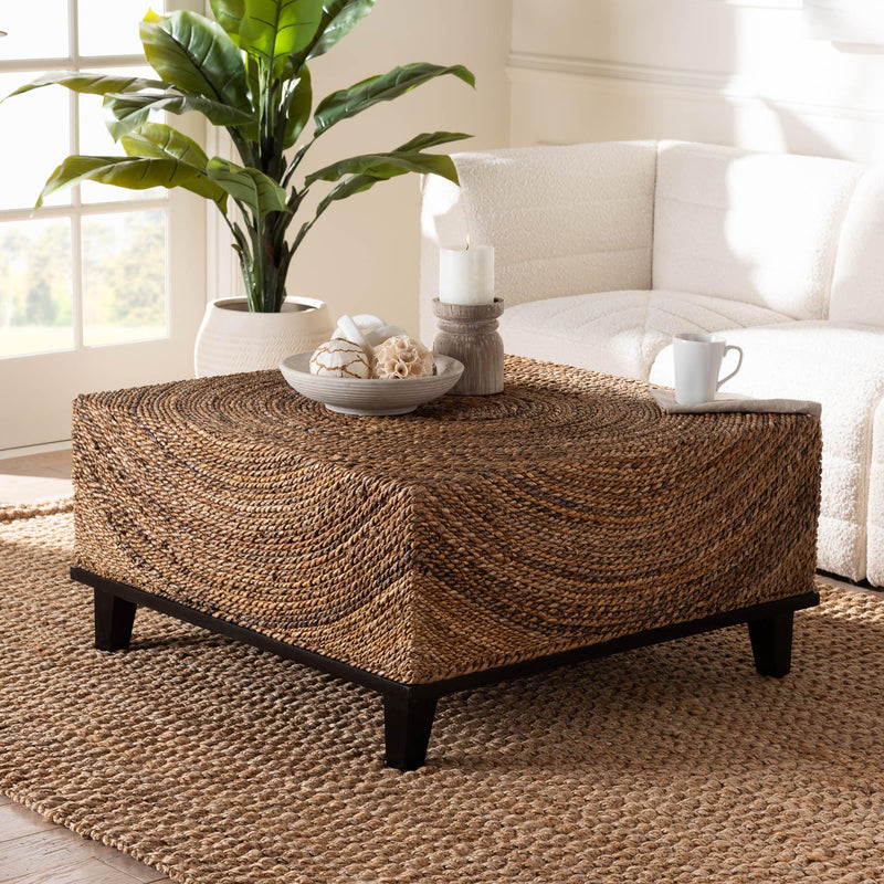 Baxton Studio bali & pari Verino Bohemian Natural Seagrass Coffee Table | Coffee Tables | Modishstore