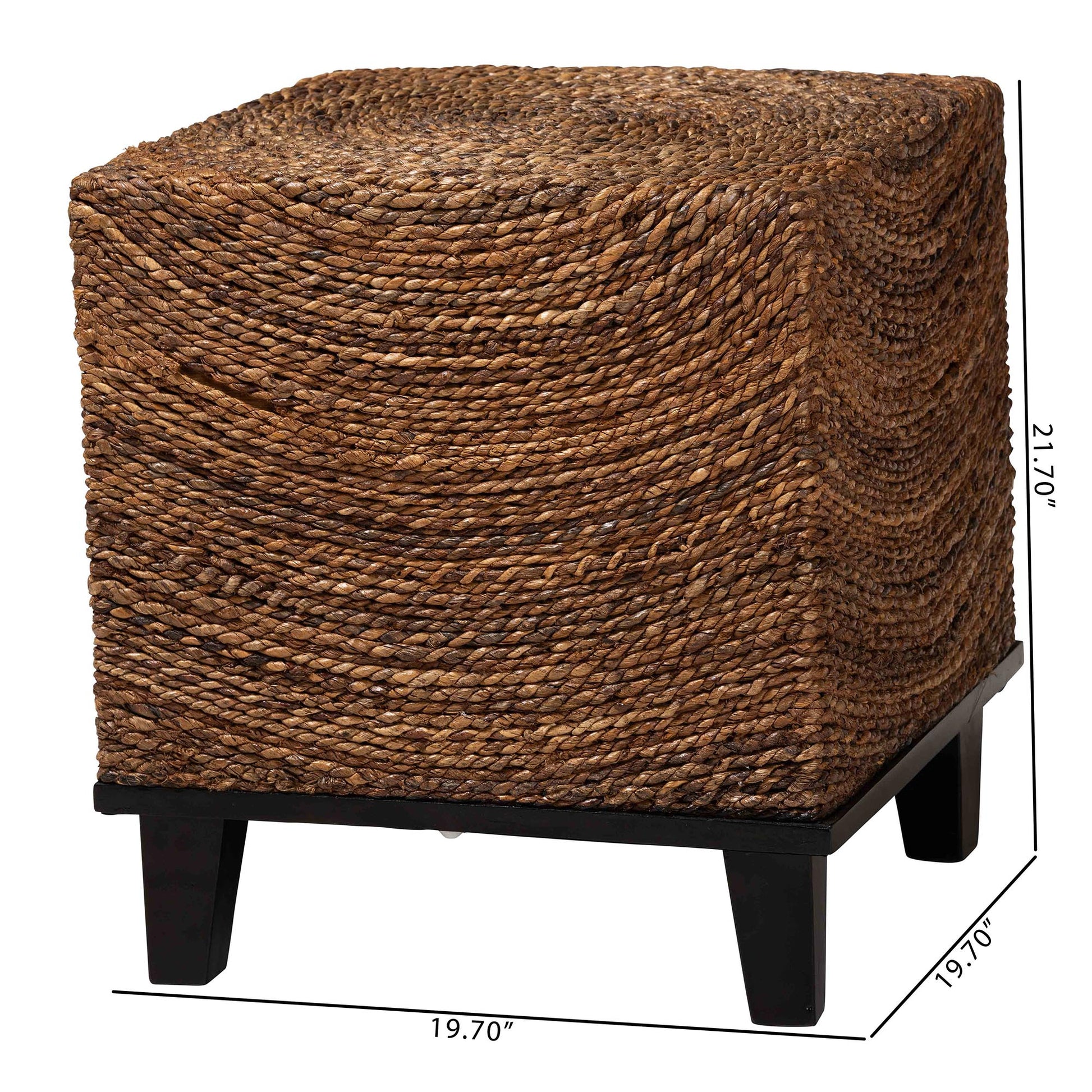 Baxton Studio bali & pari Verino Bohemian Natural Seagrass End Table | End Tables | Modishstore - 3