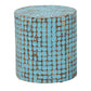 Baxton Studio bali & pari Juliette Bohemian Sky Blue Coconut Shell and Acacia Wood End Table | End Tables | Modishstore - 2