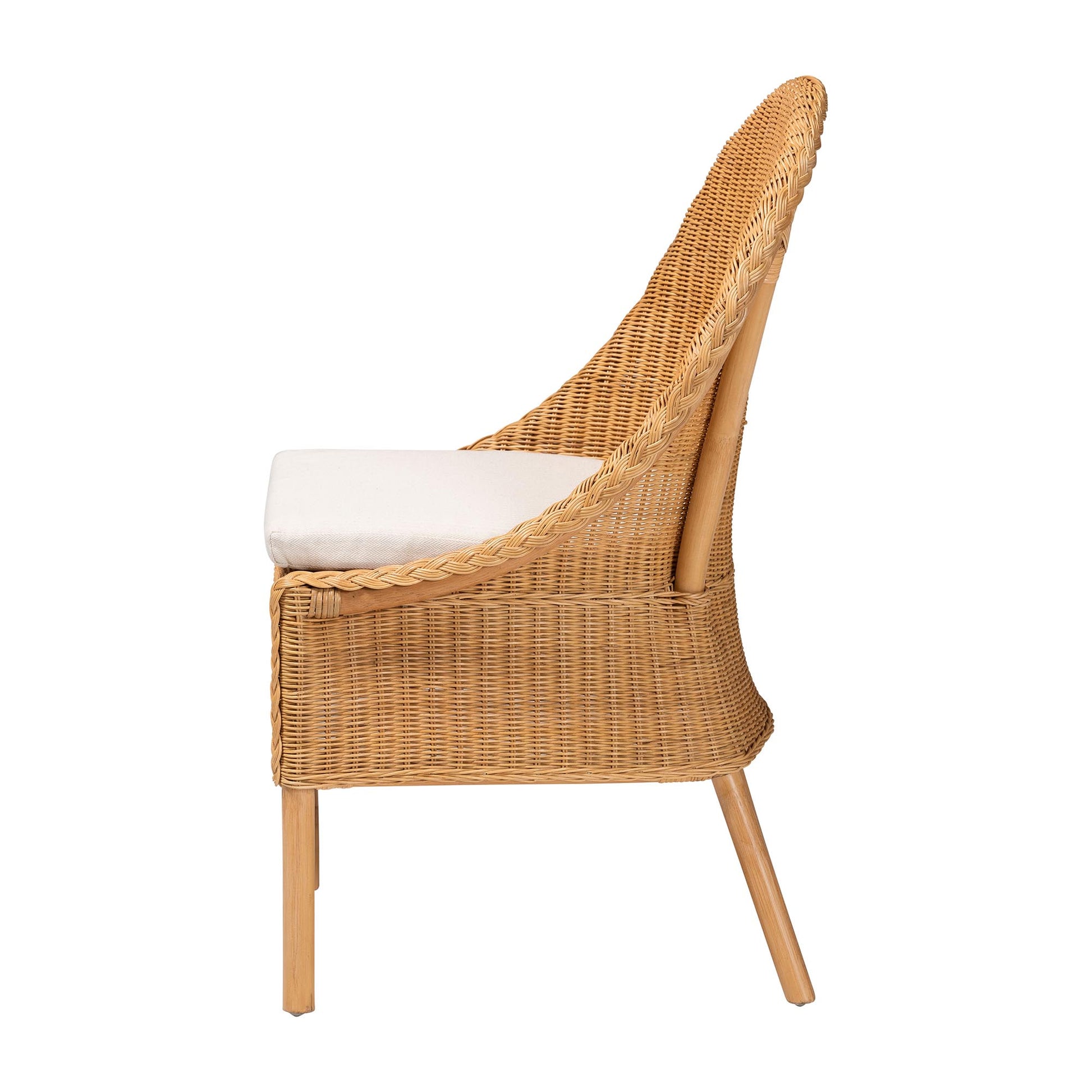 Baxton Studio bali & pari Camelia Bohemian Light Honey Rattan Dining Chair | Dining Chairs | Modishstore - 6